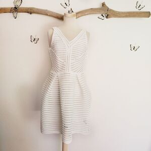 Beulah modern structure semi sheer mini dress